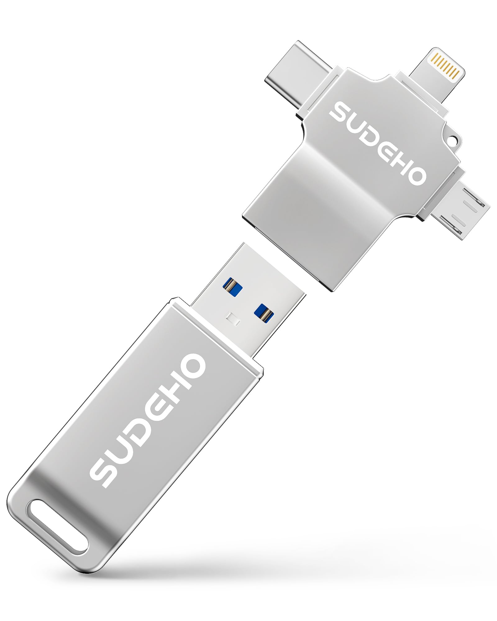SUDEHO Memoria USB 4 en 1 128 GB, iPhone, Android