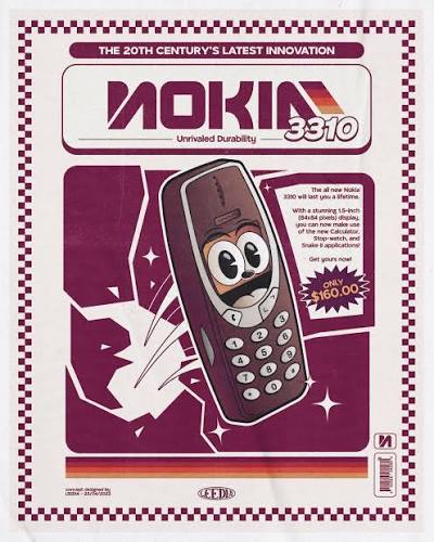 Publicidad vintage Nokia 3310 año 2000