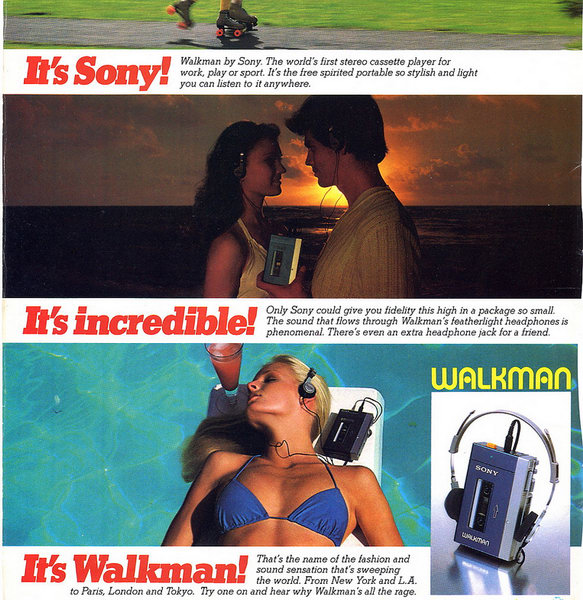 Publicidad vintage Sony Walkman años 80